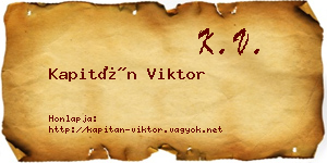 Kapitán Viktor névjegykártya